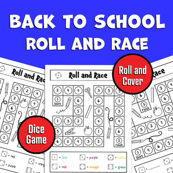 Roll and Race Dice Game, Roll and Cover, Do a Dot, Back to School, Math  Game