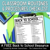 Back to School Routines & Procedures Checklist
