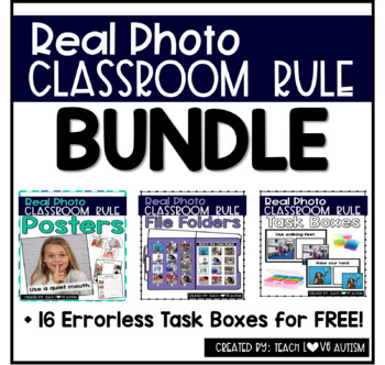 Preview of Back to School Rules Activities with Real Photos BUNDLE