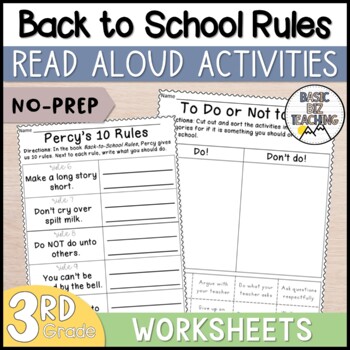 Preview of Back to School Rules Read Aloud | Book Companion Activities