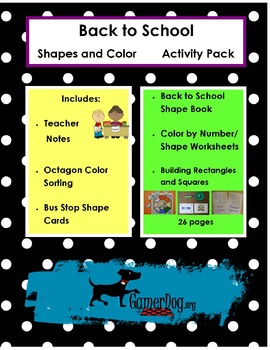 Preview of Back to School - SHAPES AND COLORS Activity Pack