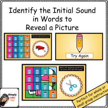 Preview of Back to School SOR Beginning Sounds Digital Activity Part 2