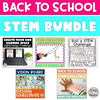 Preview of Back to School STEM Challenge Bundle | Beginning of the Year STEAM Activities