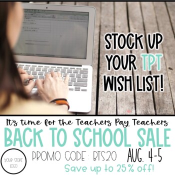 Preview of Back to School Sale Image and Video for Social Media | Teal Theme