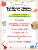 Back to School: Sand table Expectations "Archaeological Ad