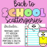 Back to School Scattergories | Digital and Print Game