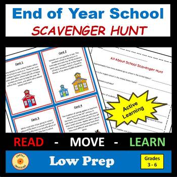 Preview of End of Year Activity Scavenger Hunt with Easel Option