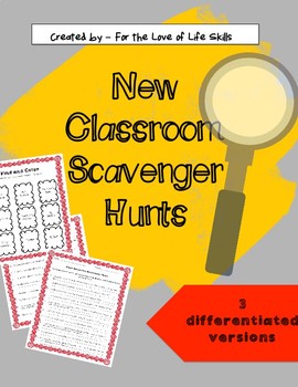 Back to School Scavenger Hunt by for the love of Life Skills | TpT