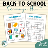 Back to School Indoor Scavenger Hunt Game Classroom Objects