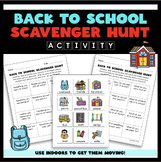Back to School Scavenger Hunt Activity - Indoor Movement Activity