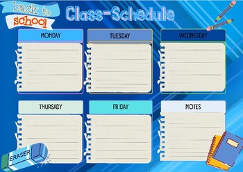Preview of Back to School - Schedule - Class - theme School