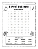 Back to School! School Subjects Word Search