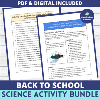 Preview of Back to School Science Activities Bundle