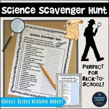 Preview of Back to School or First Day Science Activity Scavenger Hunt Icebreaker Worksheet