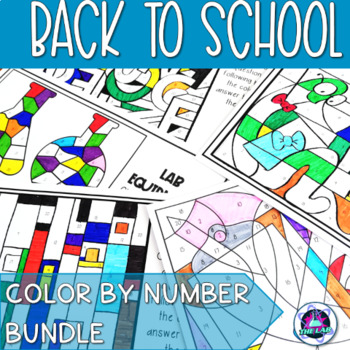 Back to School Science Color by Number Activity Bundle
