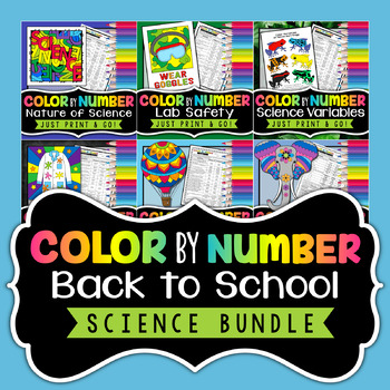 Back to School Science Activities - Science Color by Number Bundle