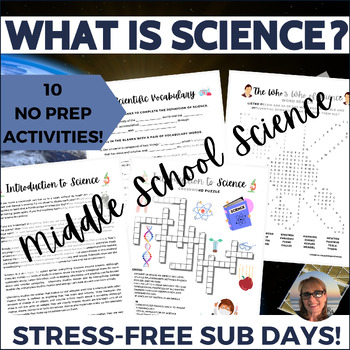 Preview of Introduction to Middle School Science Sub Plans Independent Work Activities