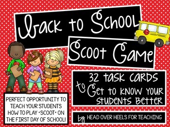 Preview of Back to School Scoot Game {Task Cards}