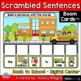 Back to School Scrambled Sentences - Boom Cards - Digital 