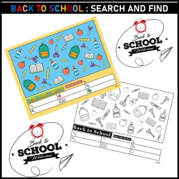 Preview of Back to School – Search and Find