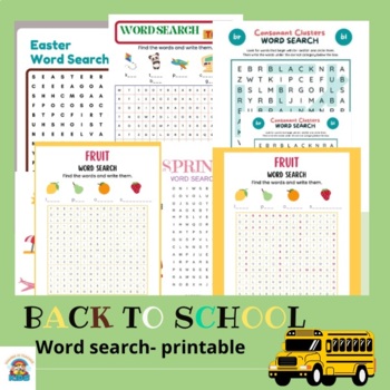 Preview of Back to School  Search for words
