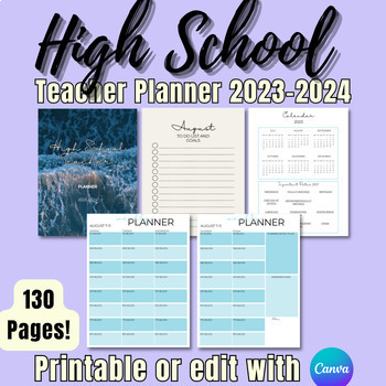 Preview of Back to School Secondary Teacher Planner | 8 Classes| Updated Yearly!