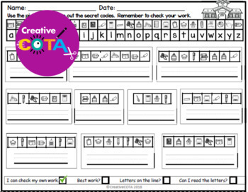 Back to School Secret Code Writing Worksheets and Activities | TpT