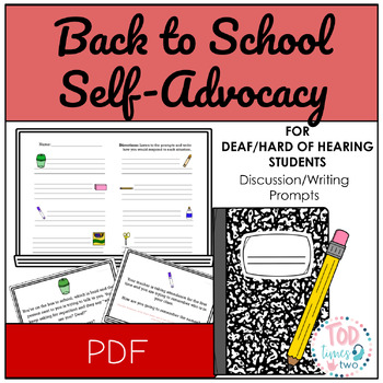 Preview of Back to School Self-Advocacy Prompts for Deaf/Hard of Hearing Students| Deaf Ed