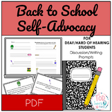 Back to School Self-Advocacy Prompts for Deaf/Hard of Hear