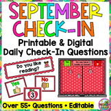 Back to School September Daily Check-in Question of the Da