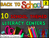 Back to School September Literacy Centers Second Grade