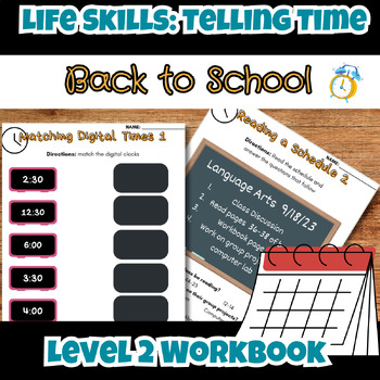 Preview of Back to School September Math Time Workbook Level 2 Life Skills Special Ed