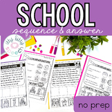 Back to School Sequence & Answer for Speech and Language T