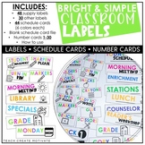 Editable Classroom Labels and Schedule Cards - Bright Clas