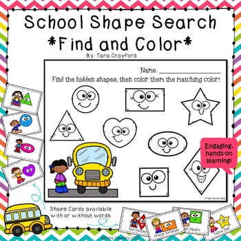 Back to School Shape Search - Color and Find for Preschool by Tara Crayford