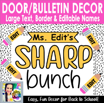 Preview of Back to School Sharp Bunch Welcome Bulletin Board or Door Decor Kit