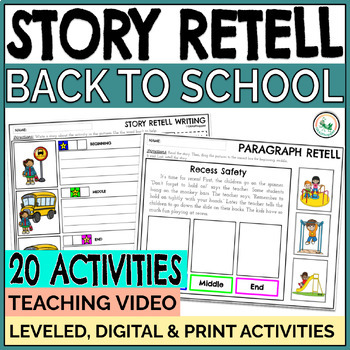 Preview of Back to School Short Story Retell Sequencing Beginning, Middle, & End 