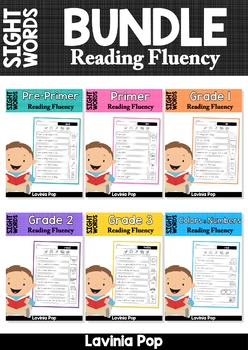 Preview of Back to School Sight Word Reading Fluency BUNDLE Distance Learning