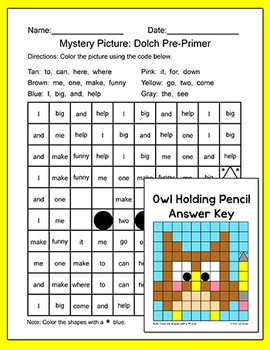 Sight Words Differentiated Mystery Pictures Worksheets - School Theme
