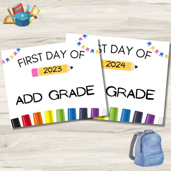 Preview of Back to School Sign, Editable First Day of School