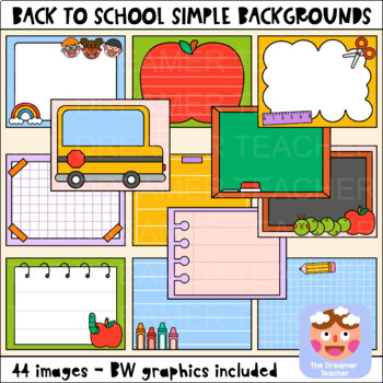 Preview of Back to School Simple Backgrounds Clipart