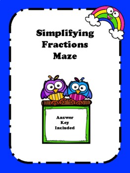 Preview of Simplifying Fractions MAZE