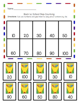 Preview of Back to School Skip-Counting Worksheets