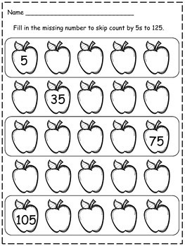 Back to School Skip counting by 2, 5, 10 and 100 worksheets | TpT