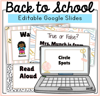 Preview of Back to School Google Slides First Days of School Slides Editable