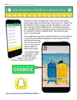 Back To School Snapchat Summer Story Project By Students Of History