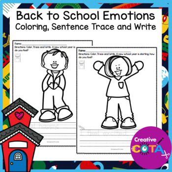 Preview of Occupational Therapy Back to School SEL Coloring & Trace a Sentence Worksheets