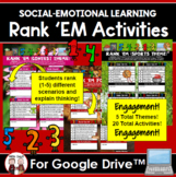 Back to School Social Emotional Ranking Activity
