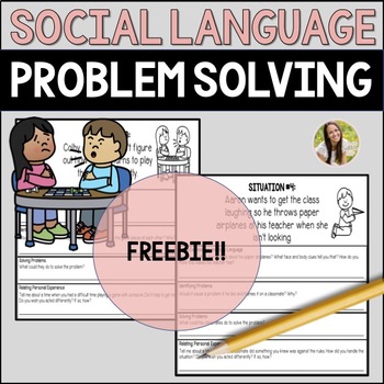 Preview of Back to School Social Language and Problem Solving Printable