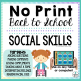 Back to School Social Skills - NO PRINT! | Teletherapy | D